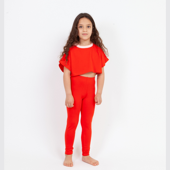 Load image into Gallery viewer, Poppy Cropped Sweatshirt &amp;amp; Legging Red Set
