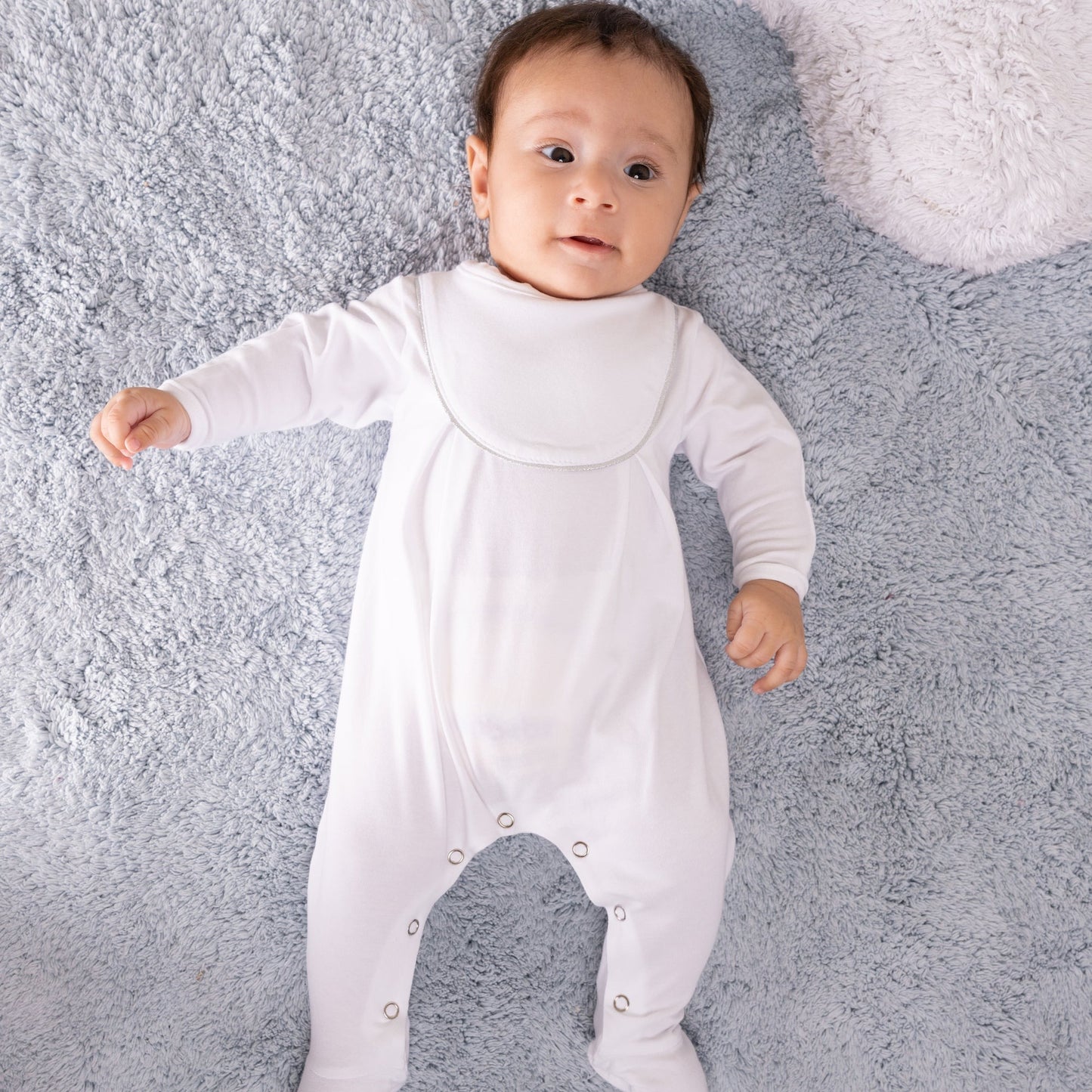 Load image into Gallery viewer, Astre White Newborn Sleepsuit
