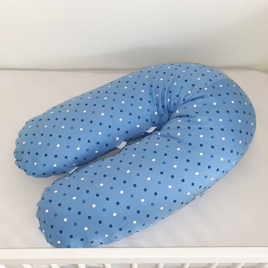 Load image into Gallery viewer, Polka Dot Blue Nursing Pillow 
