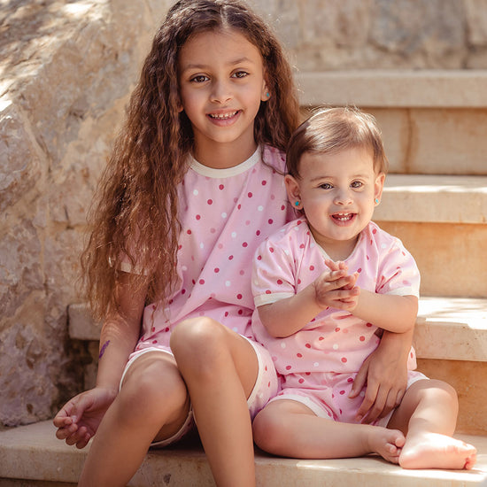 Load image into Gallery viewer, Polka Pink Kids Pajama Set
