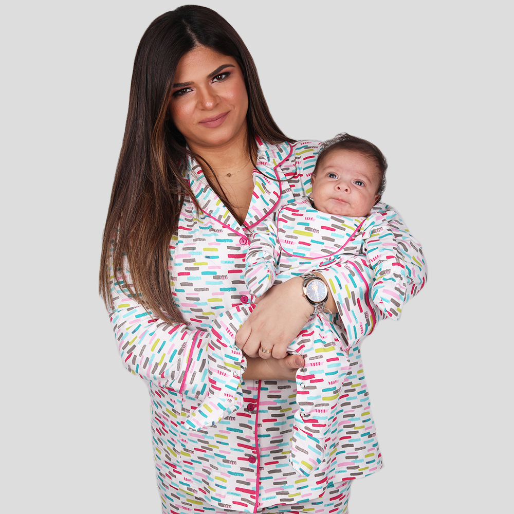 Squiggle pink Maternity pajama set